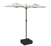 vidaXL Parasol de jardin double tête, pare-soleil patio/terrasse/plage, Blanc sable 316x145 cm