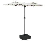 Vidaxl Parasol De Jardin À Double Tête Blanc Sable 316x145 Cm Gris foncé
