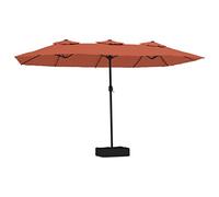 vidaXL Parasol de Jardin à Double Tête, Pare-soleil de Patio, Abri de Soleil, Parasol de Plage Terrasse Extérieur, Terre Cuite 449x265 cm