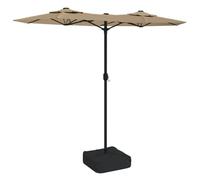 Vidaxl Parasol De Jardin À Double Tête Taupe 316x145 Cm Gris foncé