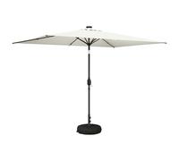vidaXL Parasol de jardin avec lampes LED 300 x 300 cm Polyester Crème, Parasol moderne de jardin, avec lumières LED, ombre extérieure, protection UV, ambiance en soirée