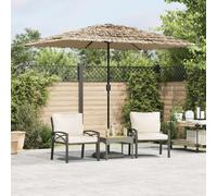 vidaXL Parasol de jardin avec LED et mât en acier marron 248x248x248cm, parasol, parasol d'extérieur, parasol de patio, 4005117