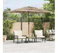 vidaXL Parasol de jardin avec LED et mât en acier marron 248x248x248cm, parasol, parasol d'extérieur, parasol de patio, 4005117