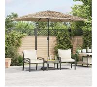 vidaXL Parasol de jardin avec LED et mât en acier marron 300x200x250cm 4005118