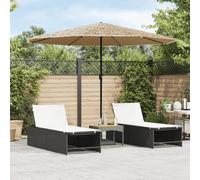 Vidaxl Parasol De Jardin Avec Led Et Mât En Acier Marron 324x324x247cm