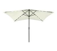 vidaXL Parasol de Jardin avec LED et Mât en Acier, Pare-soleil de Patio, Abri de Soleil, Parasol de Plage Terrasse 313787 Beige G