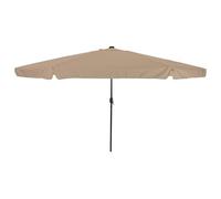 vidaXL Parasol de terrasse rond taupe - Hauteur réglable et inclinable - Résistant aux UV - Imperméable - Solution de protection solaire contemporaine pour le jardin et l'utilisation - Tissu de