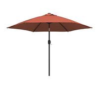 vidaXL Parasol de Jardin avec Lumières LED et Mât en Acier, Pare-soleil de Patio, Abri de Soleil, Parasol de Terrasse Extérieur, 300 cm Terre Cuite