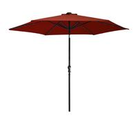 Vidaxl Parasol De Jardin Avec Lumières Led Et Mât En Acier Terre Cuite
