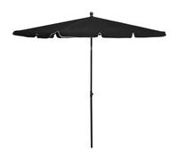 Vidaxl Parasol De Jardin Avec Mât 210x140 Cm Noir Noir