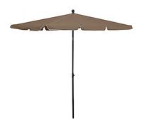 vidaXL Parasol de Jardin avec Mât de Patio Pare-soleil de Terrasse Anti-UV Anti-décoloration 210x140 cm Taupe