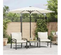 Vidaxl Parasol De Jardin Avec Mât En Acier Blanc 268x268x226 Cm