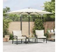 vidaXL Parasol de jardin avec mât en acier blanc 288x288x225 cm 4005108 Blanc