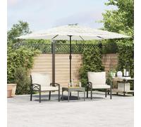 Vidaxl Parasol De Jardin Avec Mât En Acier Blanc 290x290x238 Cm