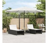 Parasol de jardin avec mât en acier blanc 388x388x248 cm, parasol, parasol d'extérieur, parasol de patio, parapluie, 4005116