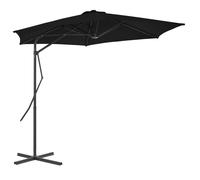 Vidaxl Parasol De Jardin Avec Mât En Acier Noir 300x230 Cm Noir