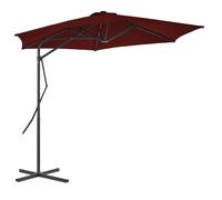 vidaXL Parasol de Jardin avec Mât en Acier, Pare-soleil de Patio, Abri de Soleil, Parasol de Terrasse Extérieur, Rouge 312518