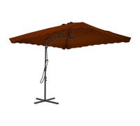 Vidaxl Parasol De Jardin Avec Mât En Acier Terre Cuite 250x250x230 Cm