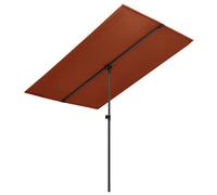 Vidaxl Parasol De Jardin Avec Mât En Aluminium 180x110 Cm Terre Cuite