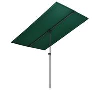 Vidaxl Parasol De Jardin Avec Mât En Aluminium 180x110 Cm Vert Vert