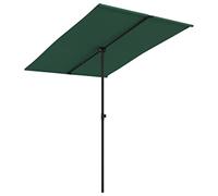 vidaXL Parasol de Jardin avec Mât en Aluminium, Pare-Soleil de Patio, Abri de Soleil, Parasol de Terrasse Arrière-Cour Extérieur, 2x1,5 m Vert