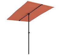 vidaXL Parasol de Jardin avec Mât en Aluminium, Pare-soleil de Patio, Abri de Soleil, Parasol de Terrasse Extérieur, 2x1,5 m Terre Cuite