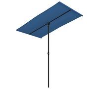 vidaXL Parasol de Jardin avec Mât en Aluminium, Pare-soleil de Patio, Abri de Soleil, Parasol de Terrasse Extérieur, 180x110 cm Bleu Azuré