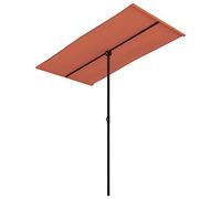 vidaXL Parasol de Jardin avec Mât en Aluminium, Pare-soleil de Patio, Abri de Soleil, Parasol de Terrasse Extérieur, 180x110cm Terre Cuite
