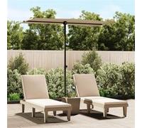 vidaXL Parasol de Jardin avec Mât en Aluminium, Pare-soleil de Patio, Abri de Soleil, Parasol de Terrasse Extérieur, 180x110 47331 Beige G