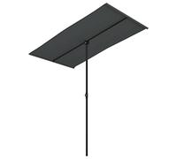 vidaXL Parasol de Jardin avec Mât en Aluminium, Pare-soleil de Patio, Abri de Soleil, Parasol de Terrasse Extérieur, 180x110 cm Anthracite