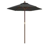 vidaXL Parasol de Jardin avec mât en Bois Anthracite 196x231 cm, Parasol, Parasol d'extérieur, Parasol de Patio, Parapluie, Parasol de terrasse
