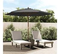 vidaXL Parasol de jardin avec mât en bois anthracite 299x240 cm 363169 Gris G