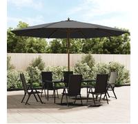vidaXL Parasol de jardin avec mât en bois anthracite 400x273 cm, parasol, parasol d'extérieur, parasol de patio, parapluie, 363177