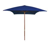 Vidaxl Parasol De Jardin Avec Mât En Bois Bleu 200x300 Cm