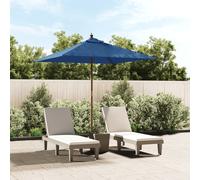 Vidaxl Parasol De Jardin Avec Mât En Bois Bleu Azuré 198x198x231 Cm