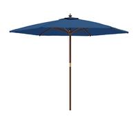 Vidaxl Parasol De Jardin Avec Mât En Bois Bleu Azuré 299x240 Cm