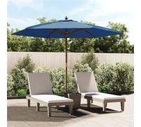 vidaXL Parasol de jardin avec mât en bois bleu azuré 299x240 cm 363174 Bleu G