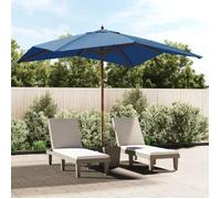 vidaXL Parasol de jardin avec mât en bois bleu azuré 300x300x273 cm 363198