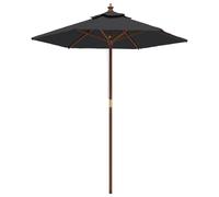 vidaXL Parasol de jardin avec mât en bois noir 196x231 cm 363165