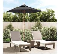 vidaXL Parasol de jardin avec mât en bois noir 196x231 cm 363165