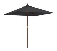 vidaXL Parasol de Jardin avec mât en Bois Noir 198x198x231 cm, Parasol, Parasol d'extérieur, Parasol de Patio, Parapluie, Parasol de terrasse