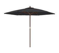 vidaXL Parasol de jardin 363173, mât en bois 299x240 cm, Noir