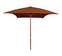 vidaXL Parasol de Jardin avec Mât en Bois, Pare-soleil de Patio, Abri de Soleil, Parasol de Terrasse Extérieur, Terre Cuite 200x300 cm