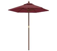 Vidaxl Parasol De Jardin Avec Mât En Bois Rouge Bordeaux 196x231 Cm