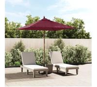 Parasol de jardin avec mât en bois rouge bordeaux 198x198x231cm 363187