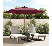 vidaXL Parasol de jardin avec mât en bois rouge bordeaux 299x240 cm 363171