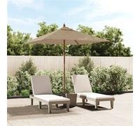 vidaXL Parasol de jardin avec mât en bois taupe 198x198x231 cm, parasol, parasol d'extérieur, parasol de patio, parapluie, parasol de terrasse G