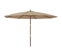 vidaXL Parasol de jardin avec mât en bois taupe 400x273 cm, parasol, parasol d'extérieur, parasol de patio, parapluie, 363178
