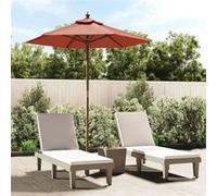 vidaXL Parasol de jardin avec mât en bois terre cuite 196x231 cm 363164 Marron G