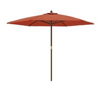 Vidaxl Parasol De Jardin Avec Mât En Bois Terre Cuite 299x240 Cm